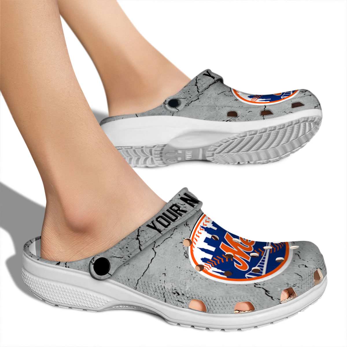 Merchidea New York Mets MLB Sport Crocs Crocband Clogs Shoes Comfortable For Men Women and Kids