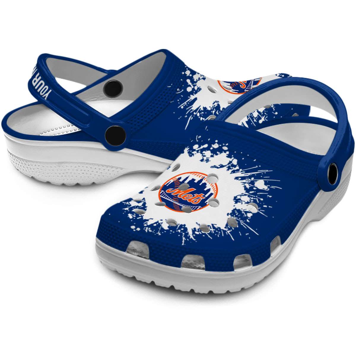 Merchidea New York Mets MLB Sport Crocs Crocband Clogs Shoes Comfortable For Men Women and Kids