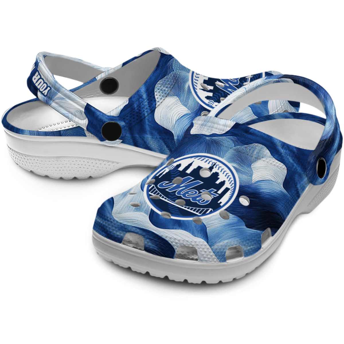 Merchidea New York Mets MLB Sport Crocs Crocband Clogs Shoes Comfortable For Men Women and Kids