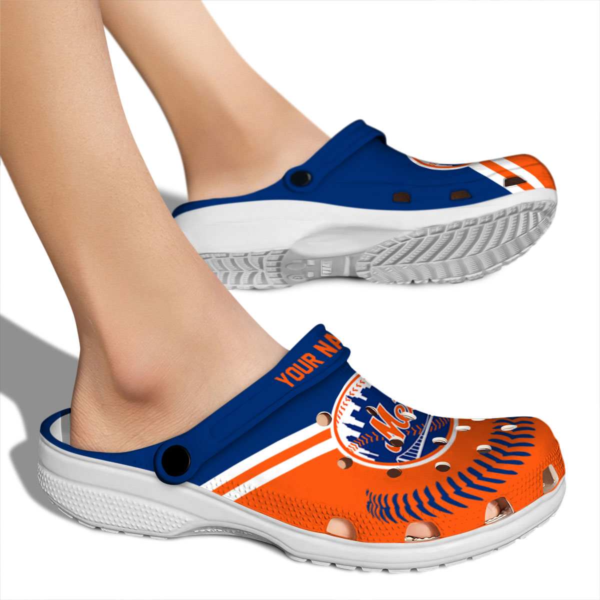 Merchidea New York Mets MLB Sport Crocs Crocband Clogs Shoes Comfortable For Men Women and Kids
