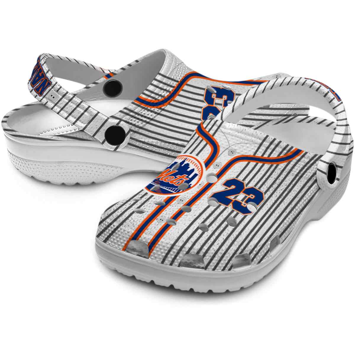 Merchidea New York Mets MLB Sport Crocs Crocband Clogs Shoes Comfortable For Men Women and Kids