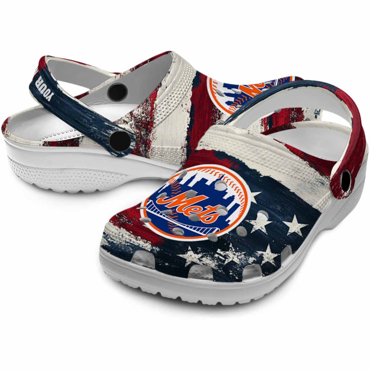Merchidea New York Mets MLB Sport Crocs Crocband Clogs Shoes Comfortable For Men Women and Kids