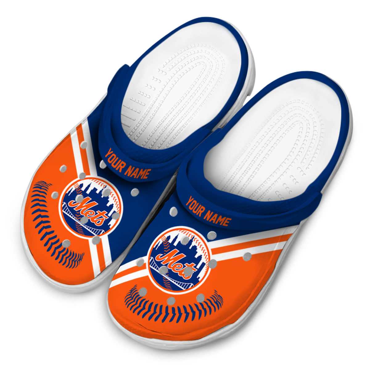 Merchidea New York Mets MLB Sport Crocs Crocband Clogs Shoes Comfortable For Men Women and Kids