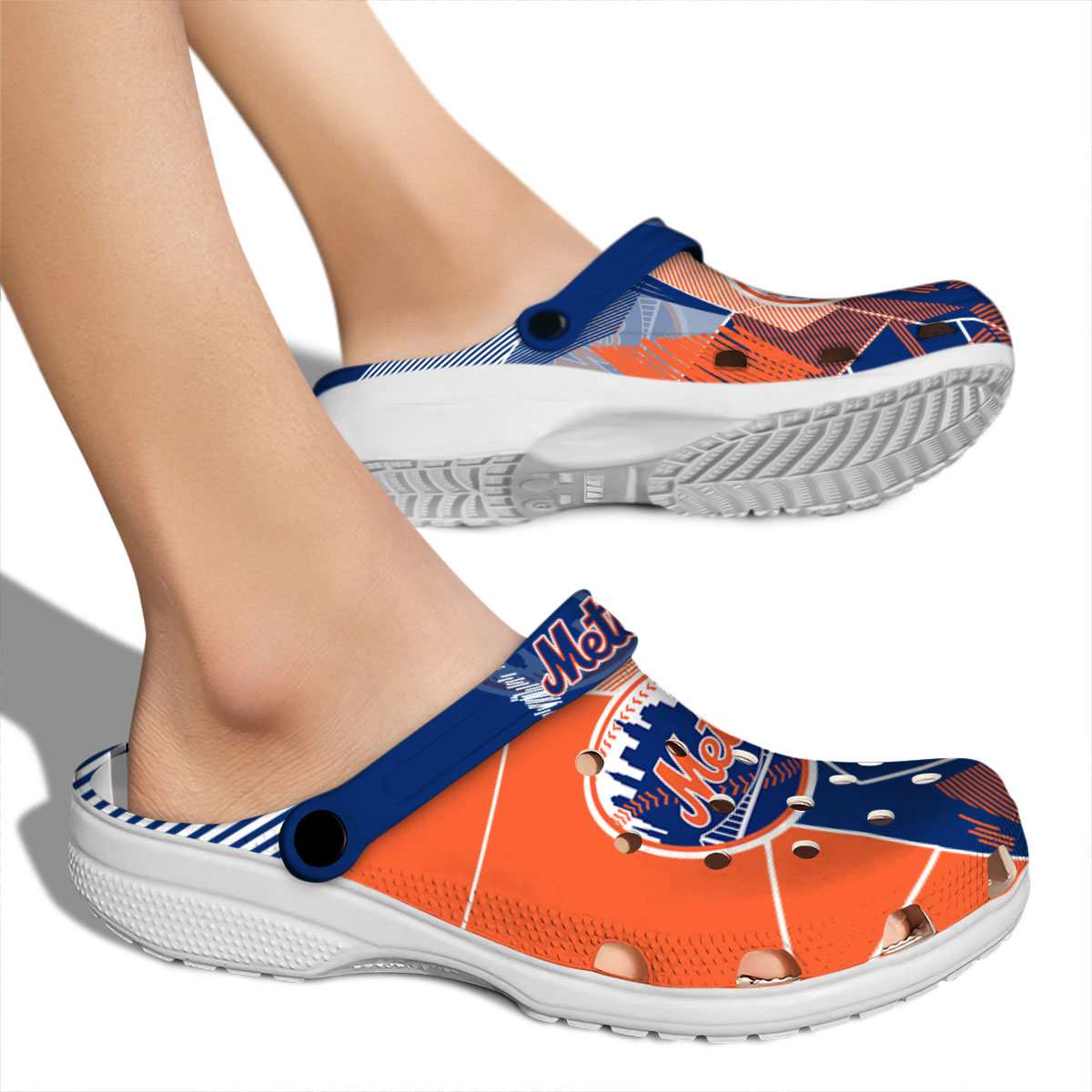 Merchidea New York Mets MLB Sport Crocs Crocband Clogs Shoes Comfortable For Men Women and Kids