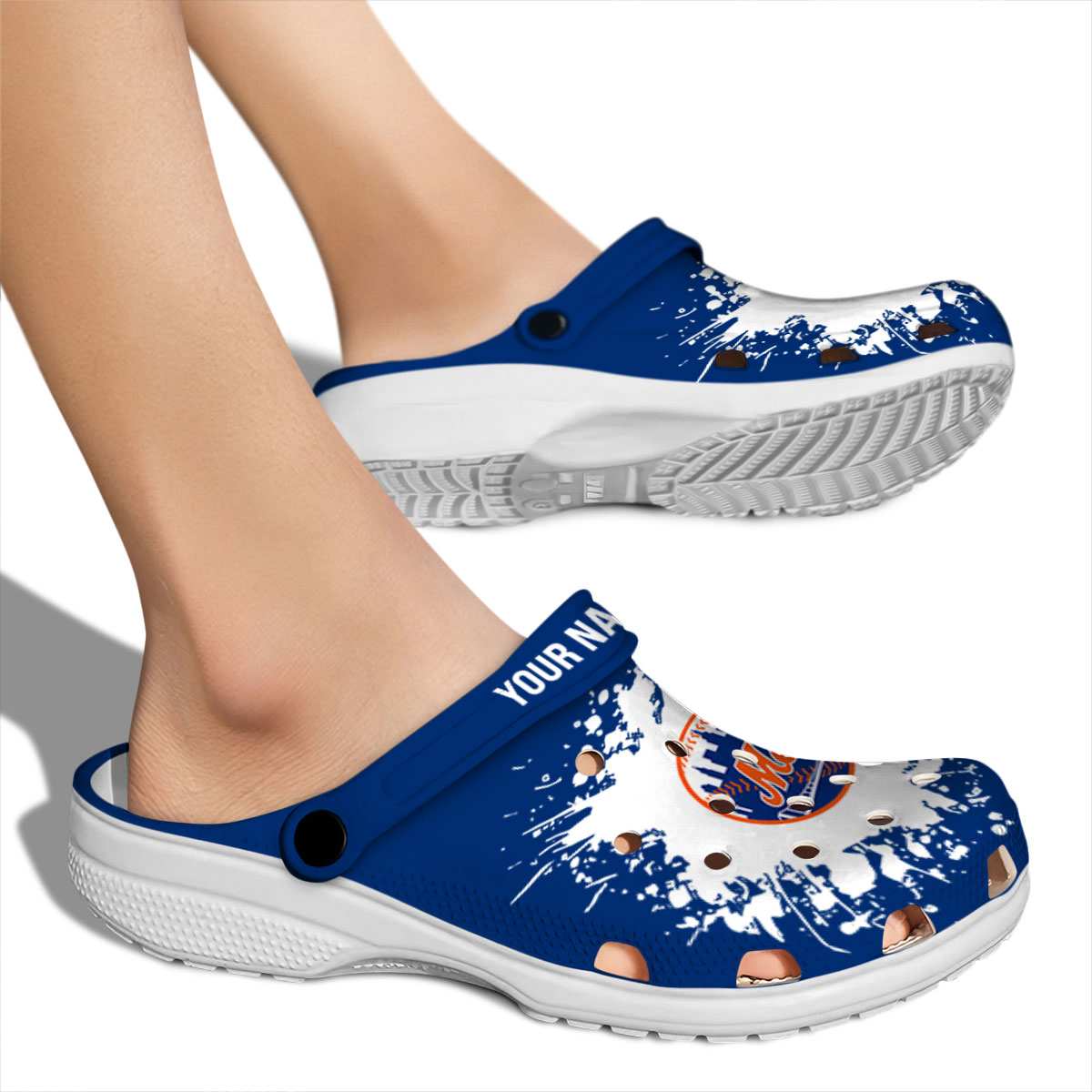 Merchidea New York Mets MLB Sport Crocs Crocband Clogs Shoes Comfortable For Men Women and Kids