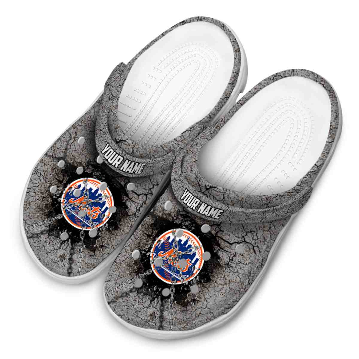 Merchidea New York Mets MLB Sport Crocs Crocband Clogs Shoes Comfortable For Men Women and Kids