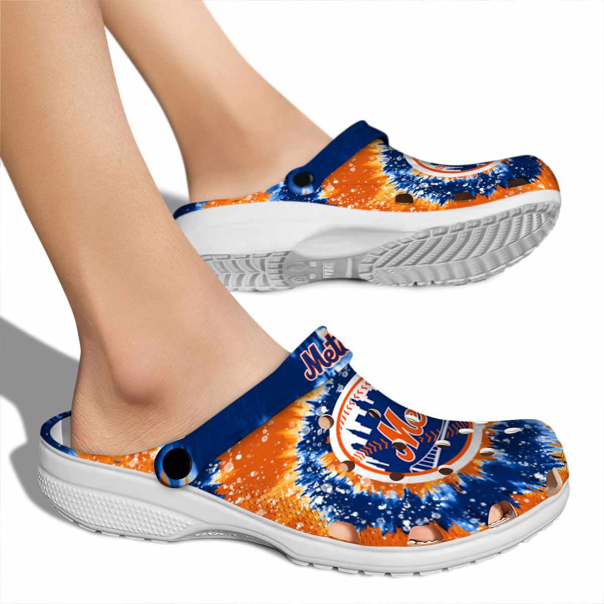 Merchidea New York Mets MLB Sport Crocs Crocband Clogs Shoes Comfortable For Men Women and Kids
