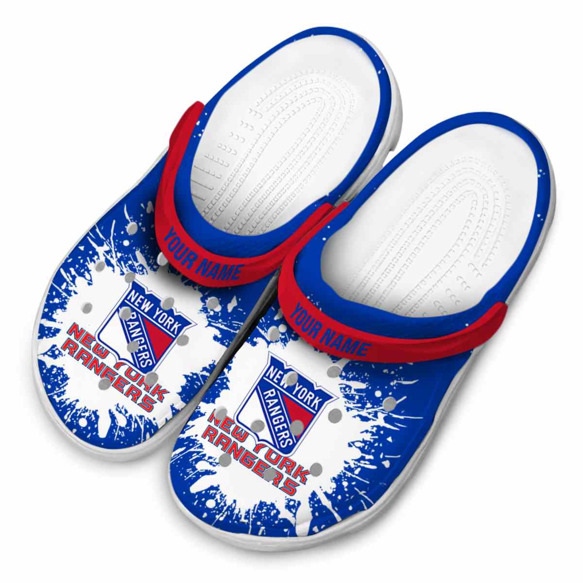 Merchidea New York Rangers NHL Sport Crocs Crocband Clogs Shoes Comfortable For Men Women and Kids