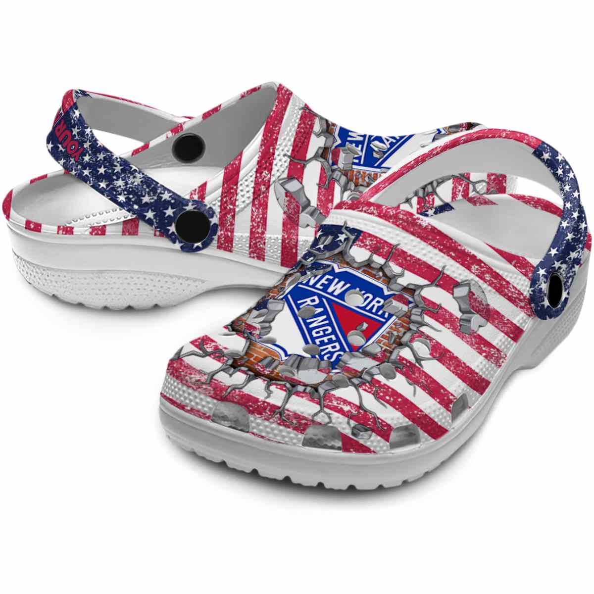 Merchidea New York Rangers NHL Sport Crocs Crocband Clogs Shoes Comfortable For Men Women and Kids