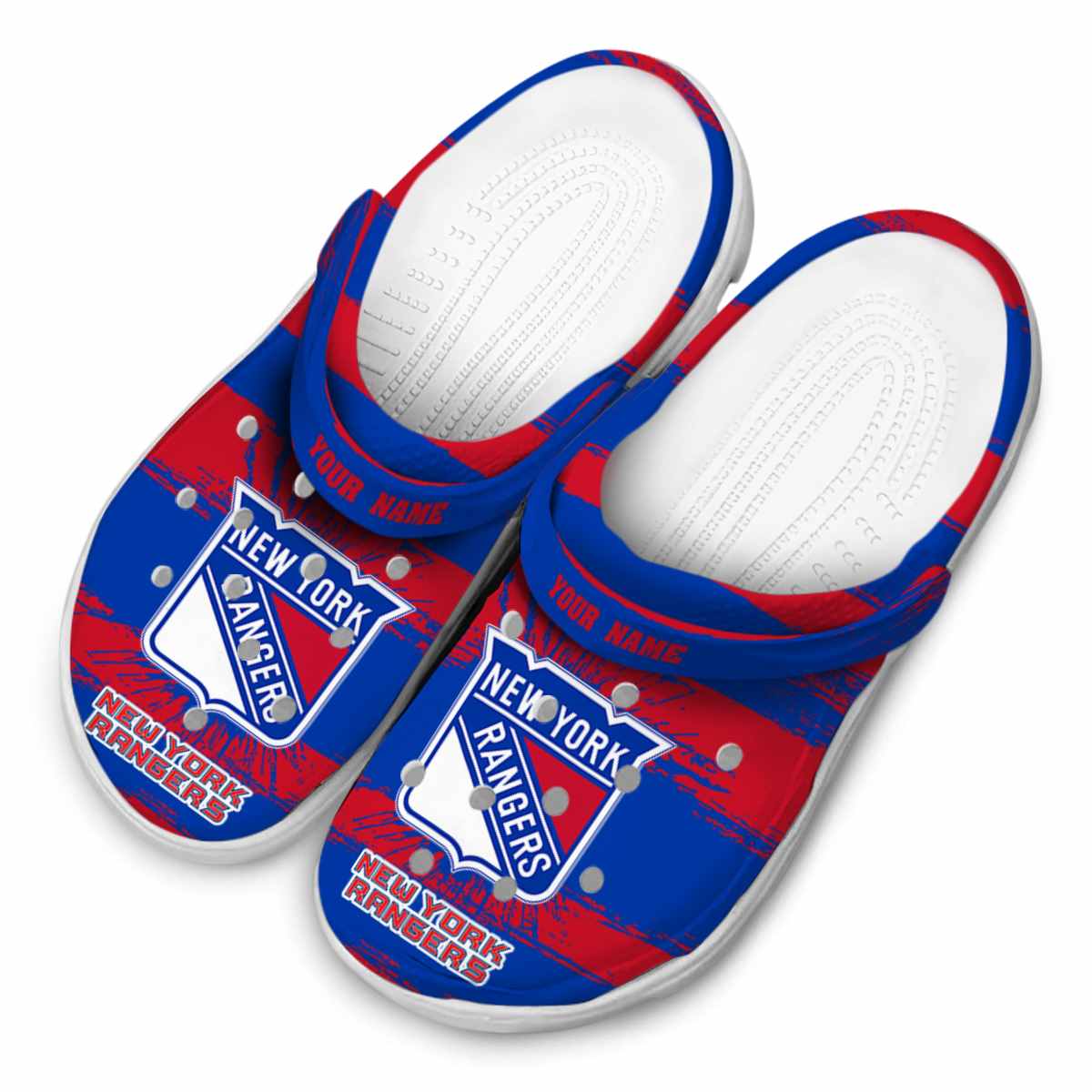 Merchidea New York Rangers NHL Sport Crocs Crocband Clogs Shoes Comfortable For Men Women and Kids