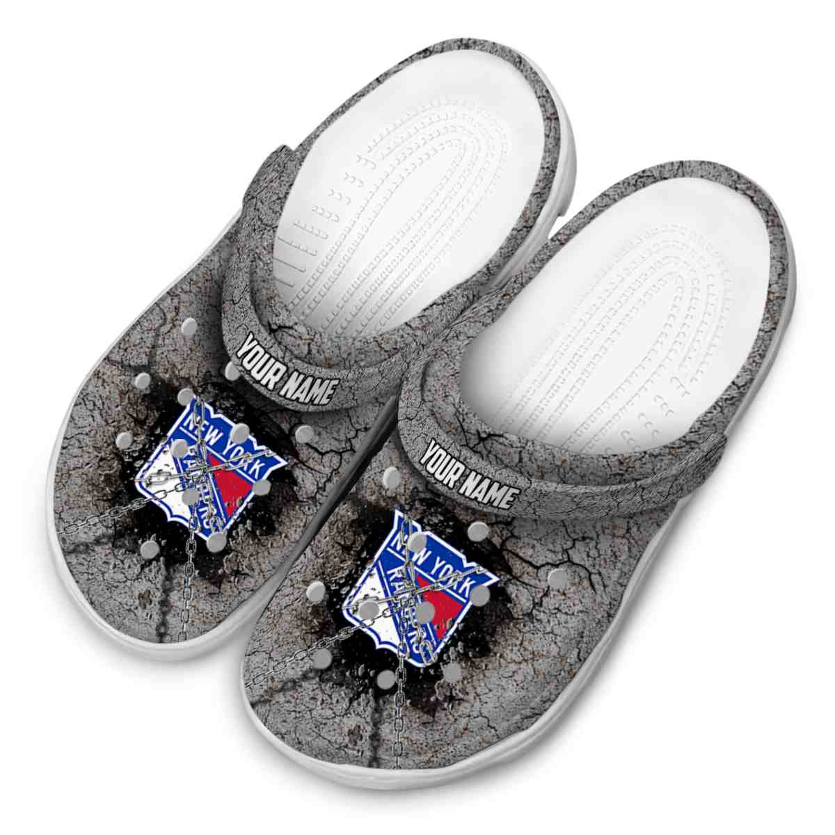 Merchidea New York Rangers NHL Sport Crocs Crocband Clogs Shoes Comfortable For Men Women and Kids