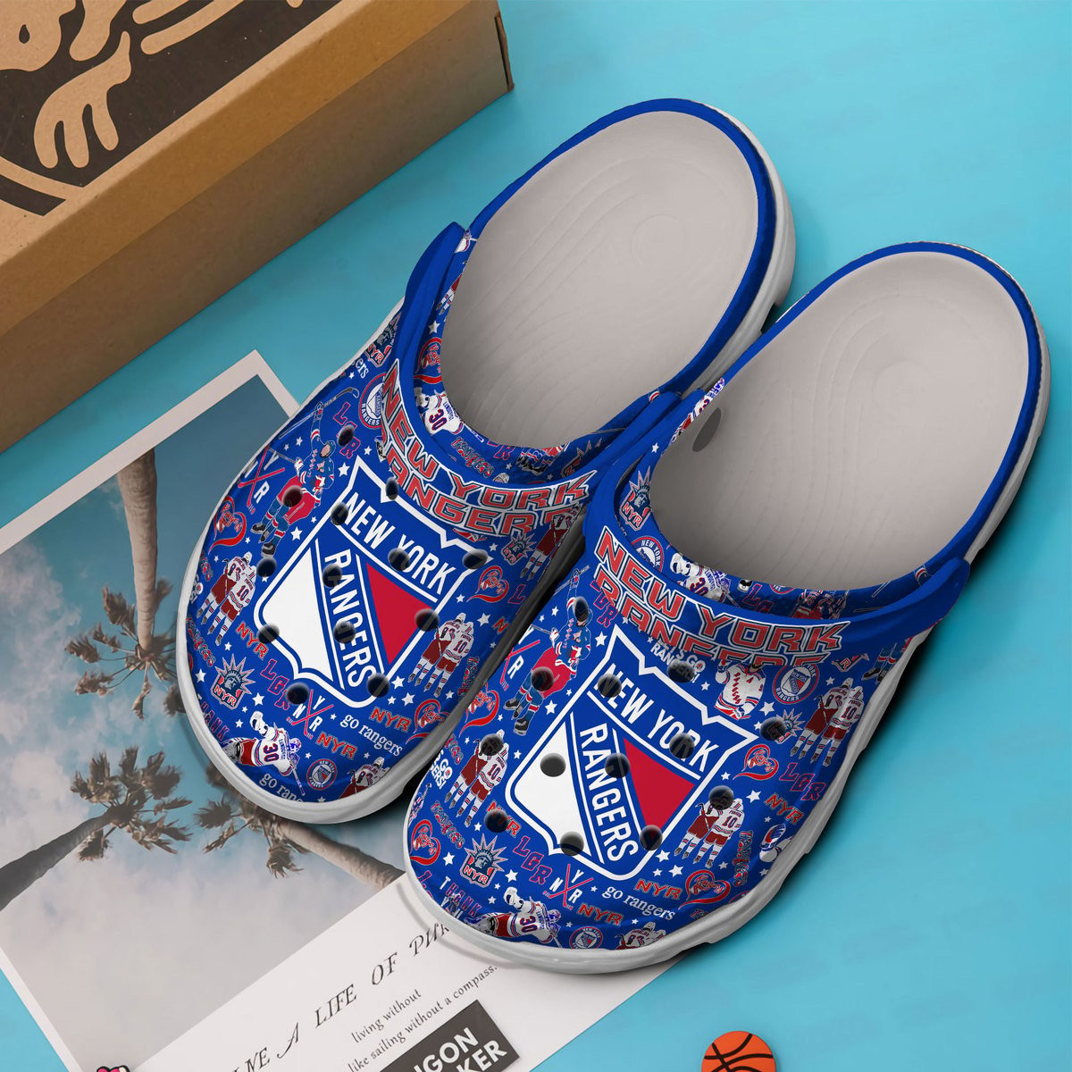Merchidea New York Rangers NHL Sport Crocs Crocband Clogs Shoes Comfortable For Men Women and Kids