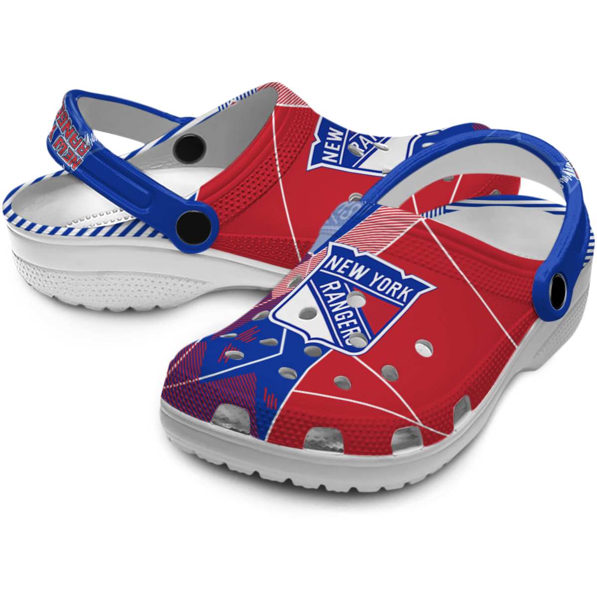 Merchidea New York Rangers NHL Sport Crocs Crocband Clogs Shoes Comfortable For Men Women and Kids