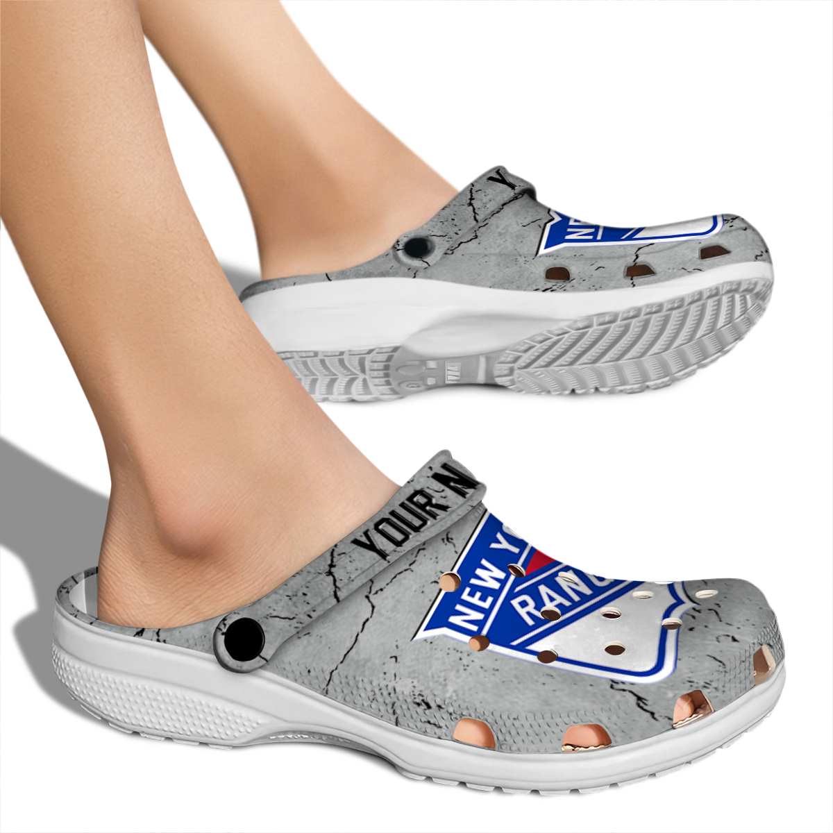 Merchidea New York Rangers NHL Sport Crocs Crocband Clogs Shoes Comfortable For Men Women and Kids