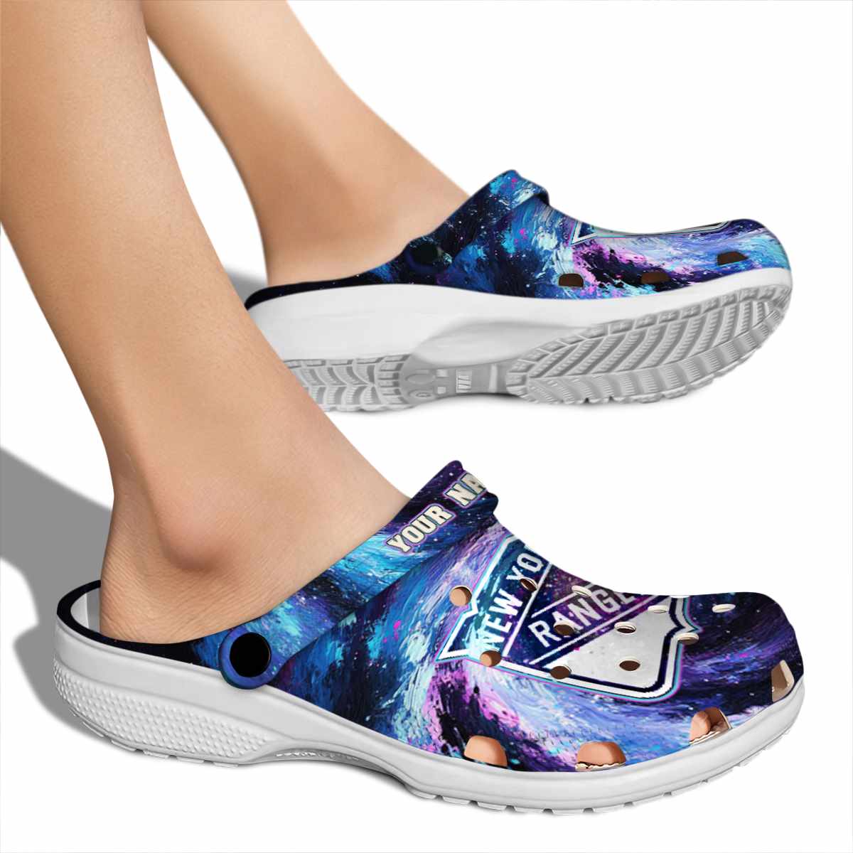 Merchidea New York Rangers NHL Sport Crocs Crocband Clogs Shoes Comfortable For Men Women and Kids