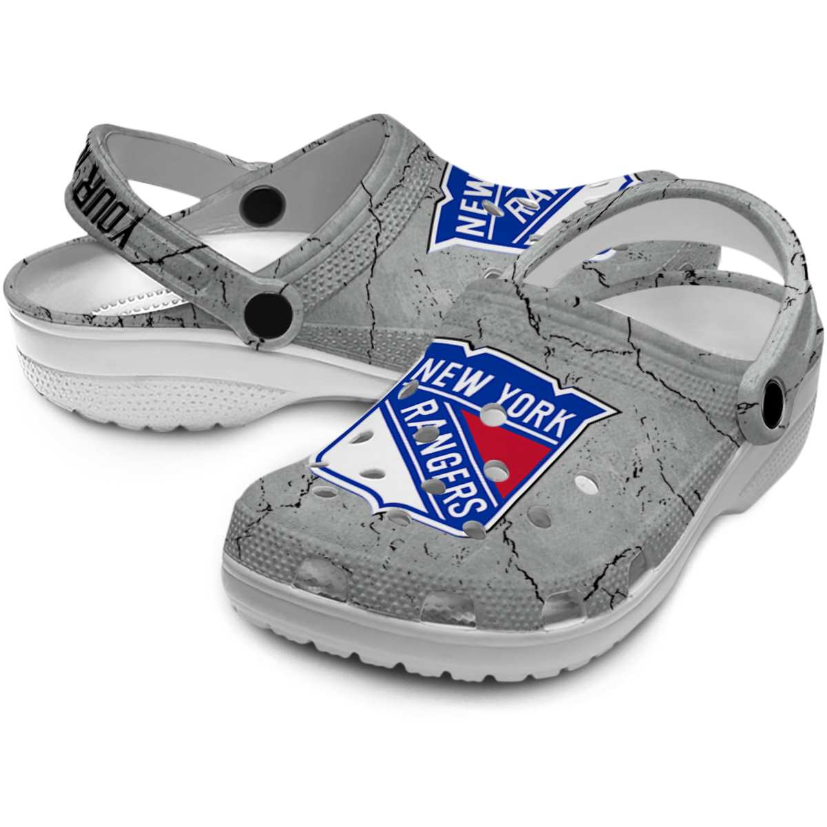 Merchidea New York Rangers NHL Sport Crocs Crocband Clogs Shoes Comfortable For Men Women and Kids