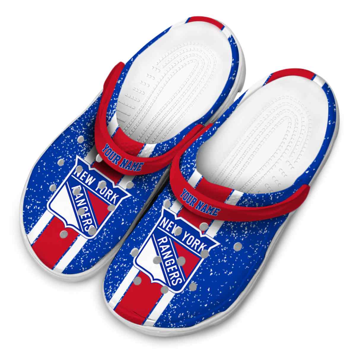 Merchidea New York Rangers NHL Sport Crocs Crocband Clogs Shoes Comfortable For Men Women and Kids