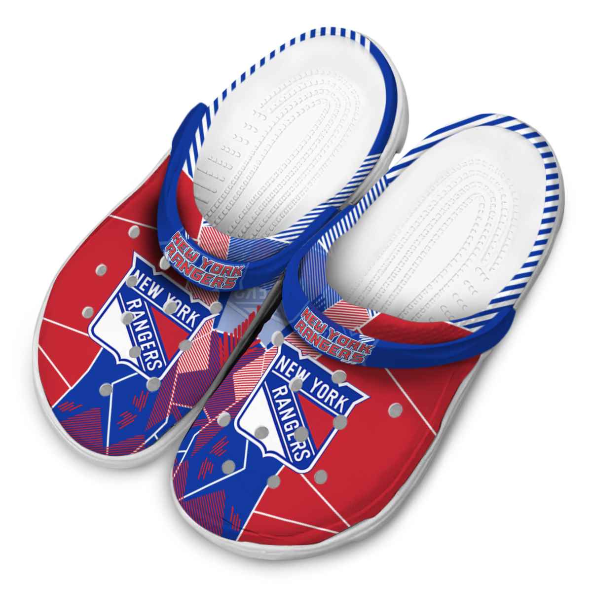 Merchidea New York Rangers NHL Sport Crocs Crocband Clogs Shoes Comfortable For Men Women and Kids