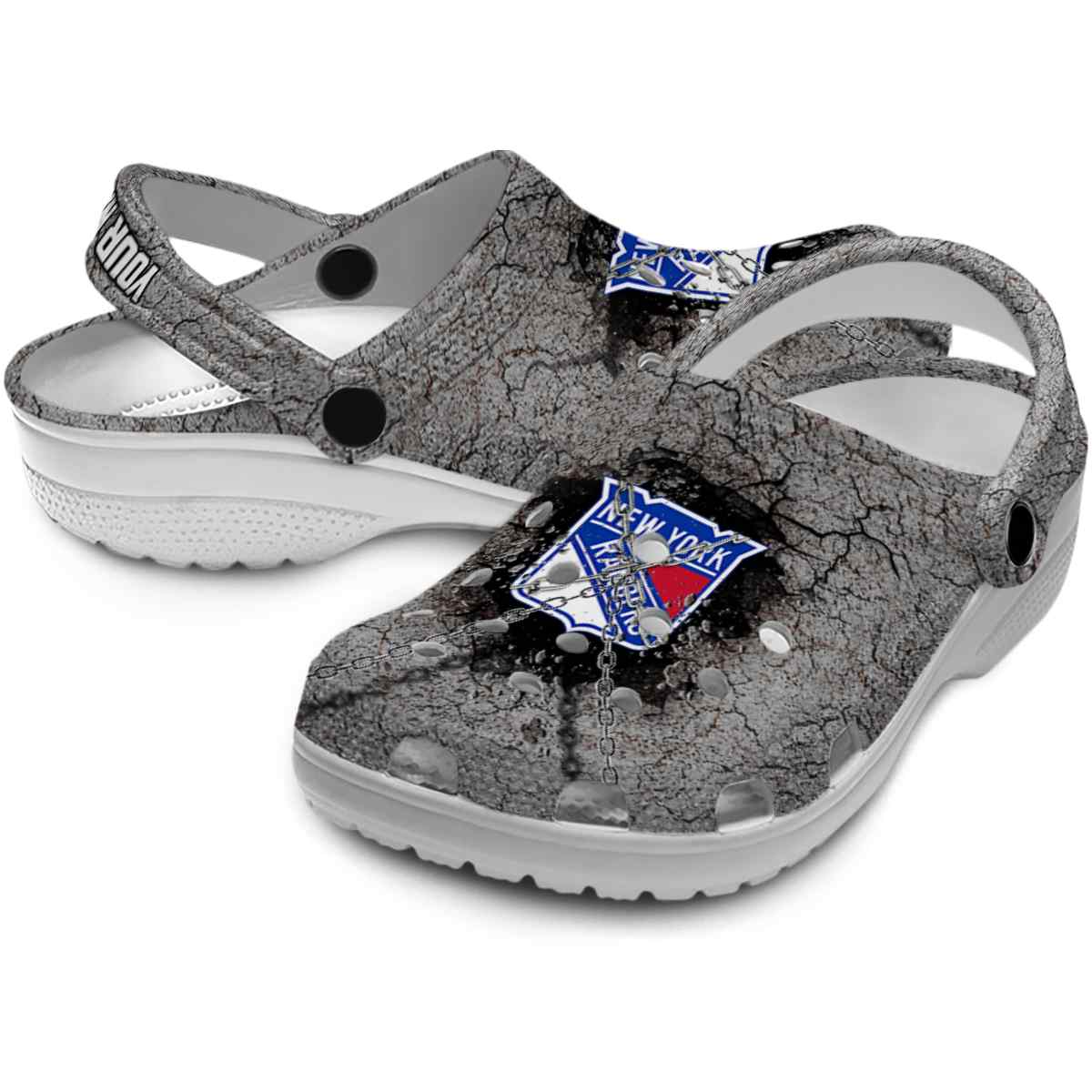 Merchidea New York Rangers NHL Sport Crocs Crocband Clogs Shoes Comfortable For Men Women and Kids