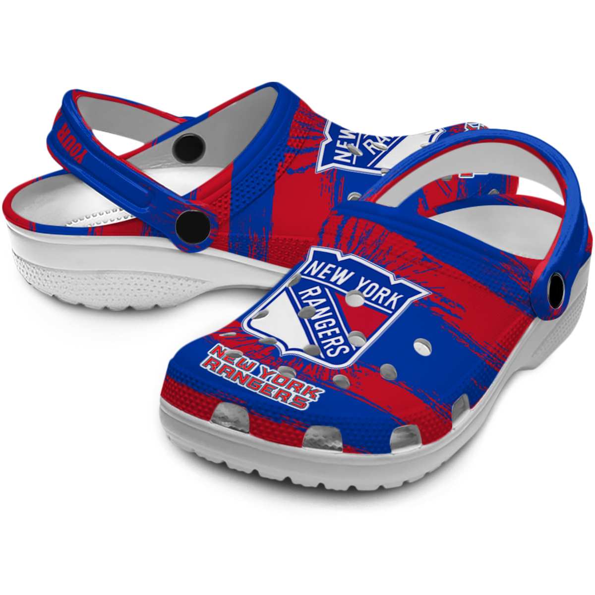 Merchidea New York Rangers NHL Sport Crocs Crocband Clogs Shoes Comfortable For Men Women and Kids