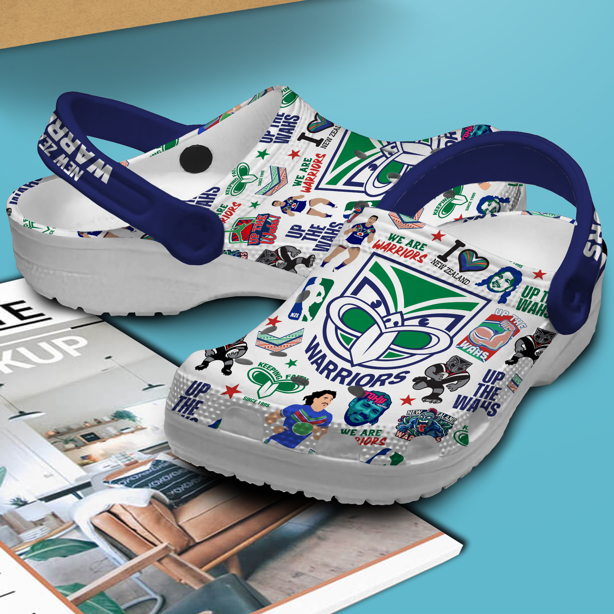 Merchidea New Zealand Warriors NRL Sport Crocs Crocband Clogs Shoes Comfortable For Men Women and Kids