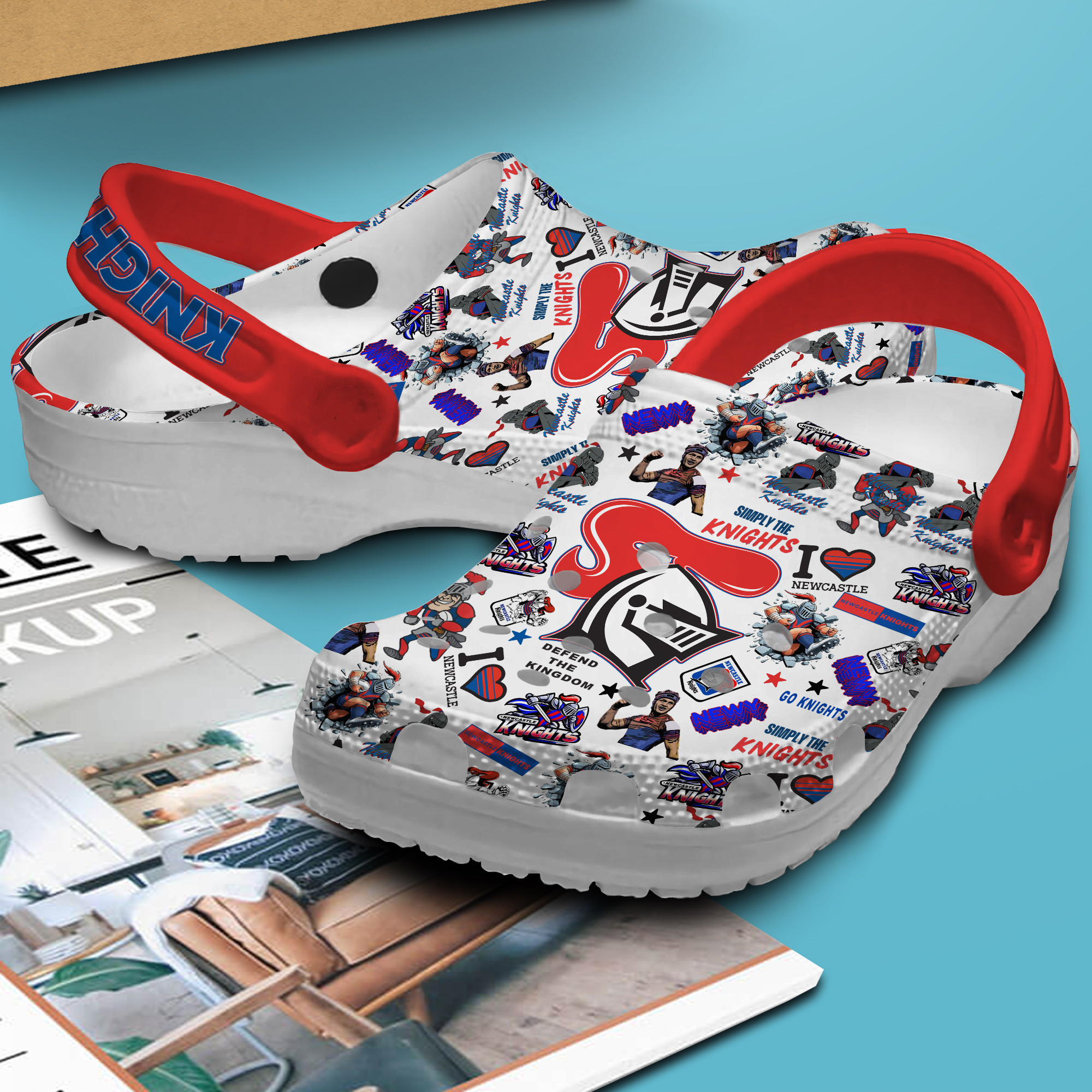 Merchidea Newcastle Knights NRL Sport Crocs Crocband Clogs Shoes Comfortable For Men Women and Kids