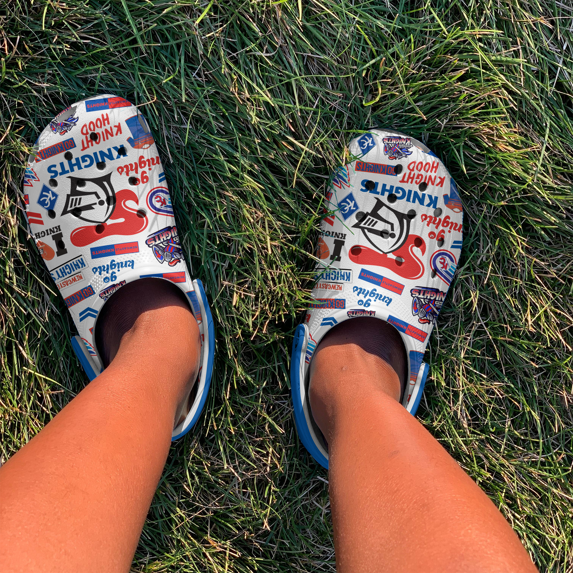 Merchidea Newcastle Knights NRL Sport Crocs Crocband Clogs Shoes Comfortable For Men Women and Kids