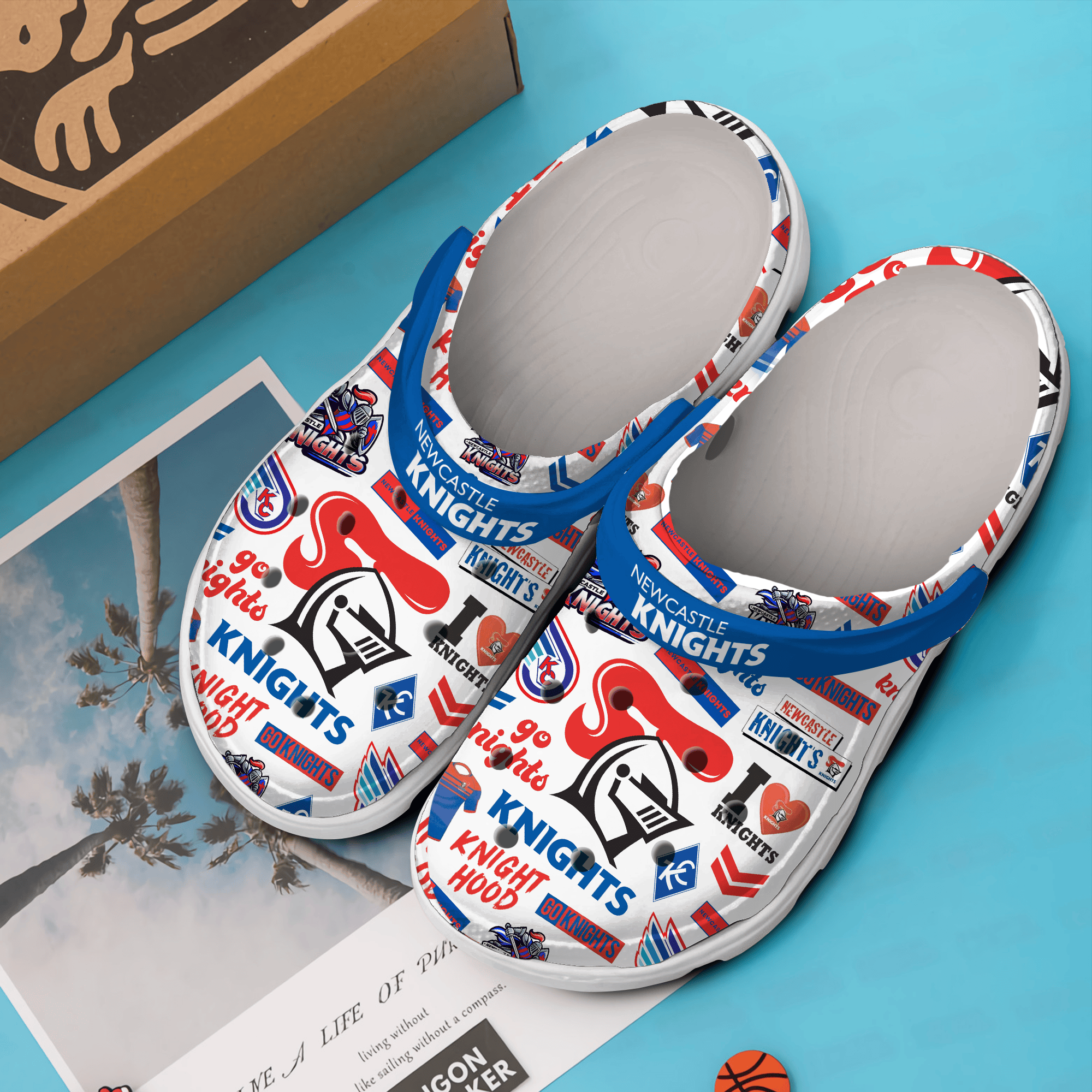 Merchidea Newcastle Knights NRL Sport Crocs Crocband Clogs Shoes Comfortable For Men Women and Kids