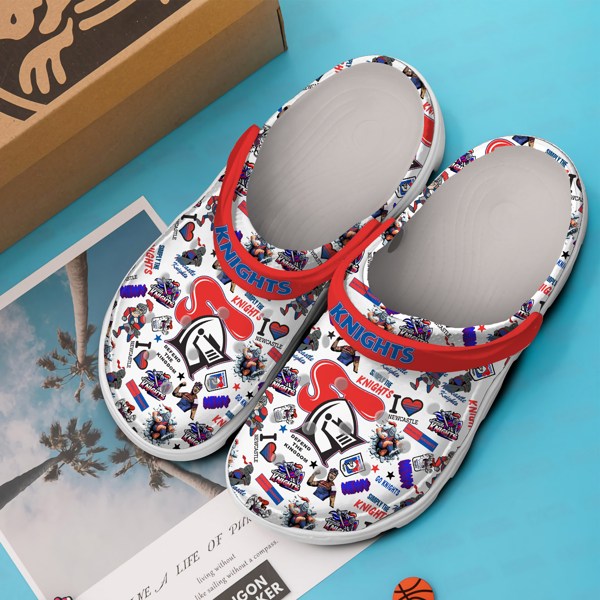 Merchidea Newcastle Knights NRL Sport Crocs Crocband Clogs Shoes Comfortable For Men Women and Kids