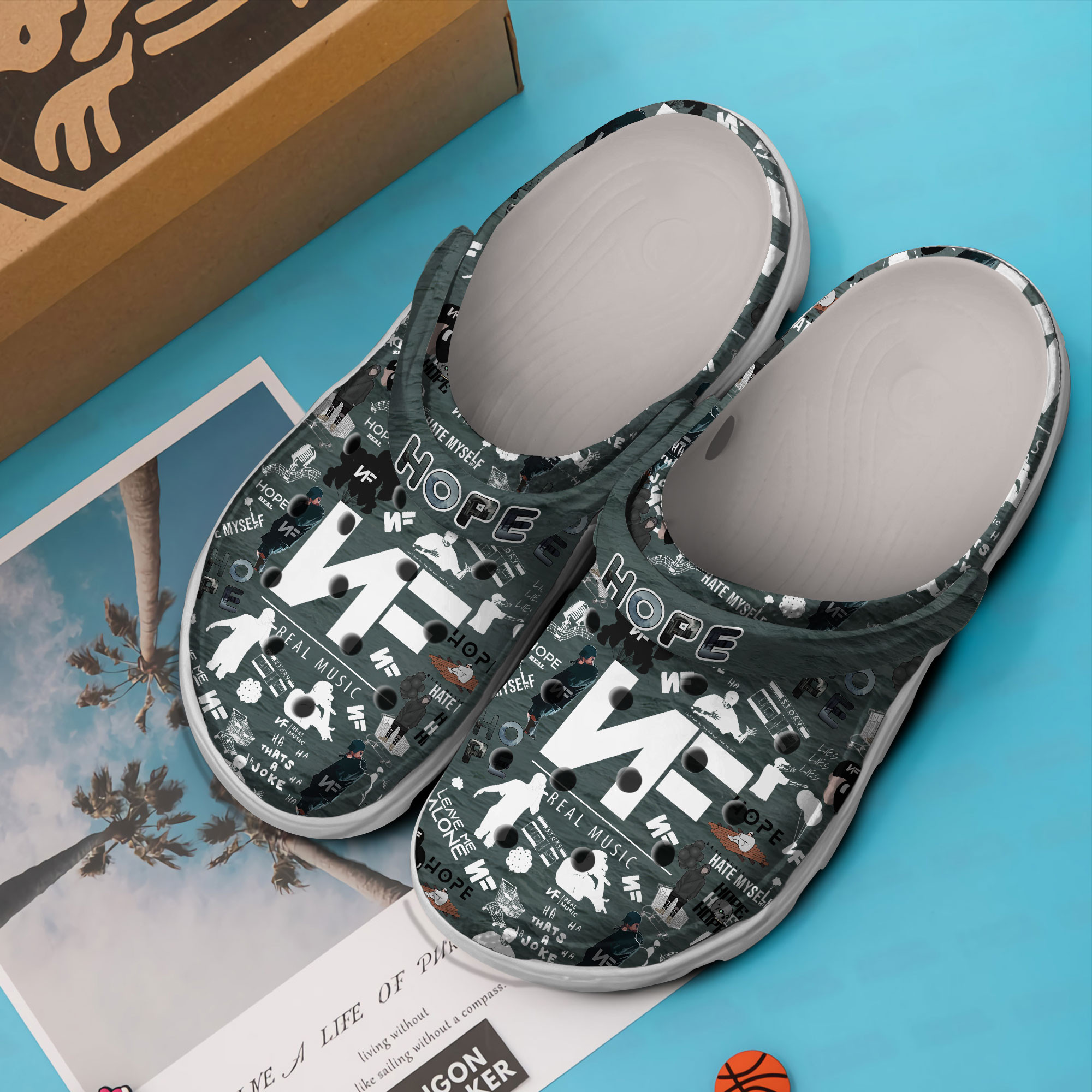 Merchidea NF Music Crocs Crocband Clogs Shoes Comfortable For Men Women and Kids