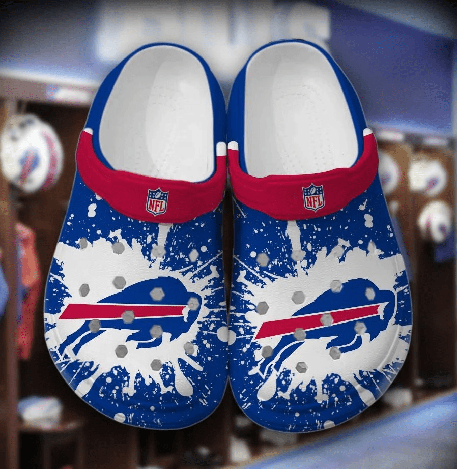 Merchidea NFL Buffalo Bills Football Crocs Shoes Clogs Comfortable Crocband For Men Women