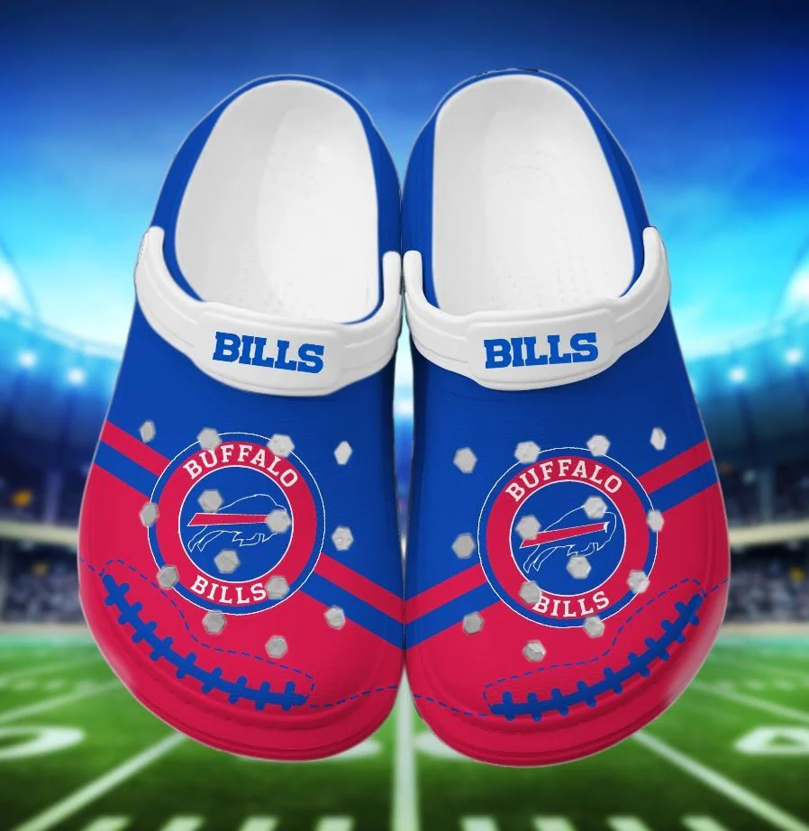 Merchidea NFL Buffalo Bills Football Crocs Shoes Comfortable Crocband Clogs For Men Women