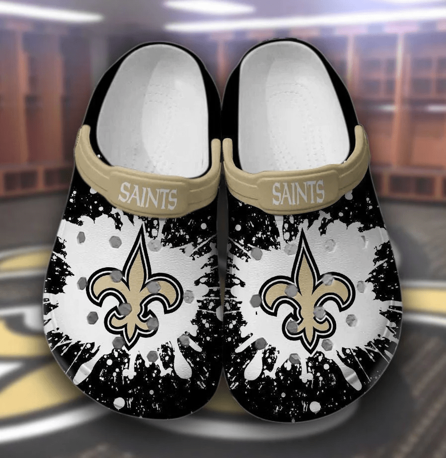 Merchidea NFL New Orleans Saints Crocs Clogs Shoes Crocband Comfortable