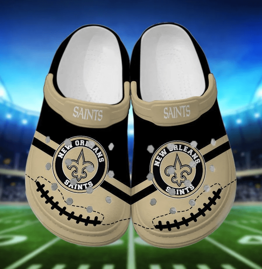 Merchidea NFL New Orleans SaintsCrocsComfortable Shoes Clogs Crocband For Men Women