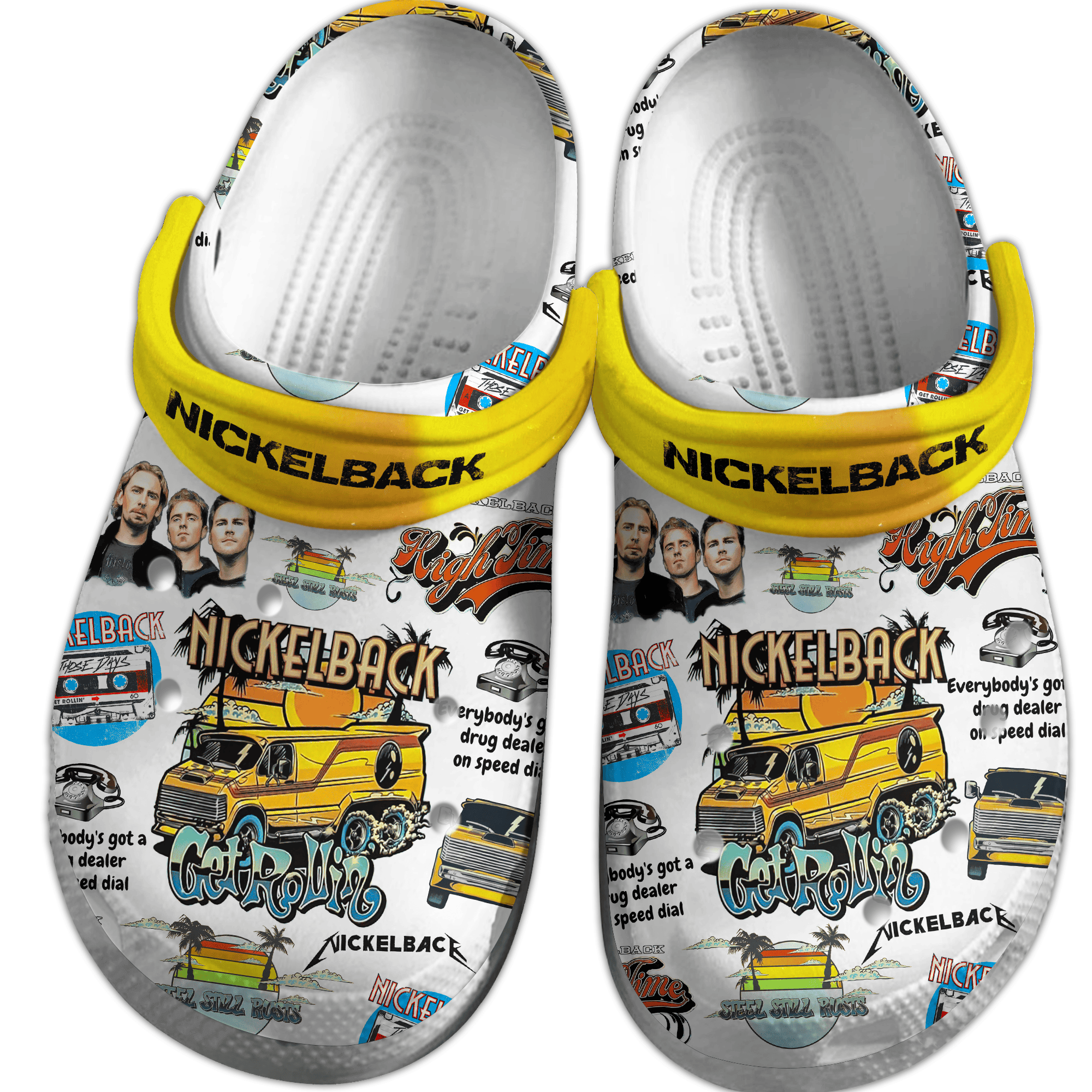 Merchidea Nickelback Rock Band MusicCrocs Crocband Clogs Shoes Comfortable For Men Women and Kids