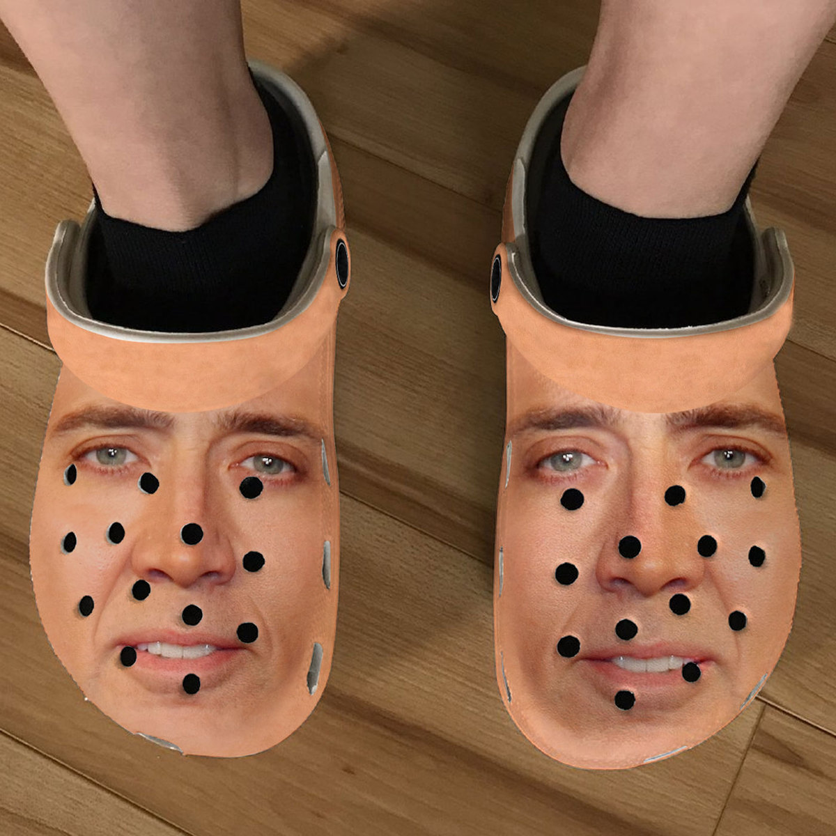 Merchidea Nicolas Cage Actor Crocs Crocband Clogs Shoes Comfortable For Men Women and Kids