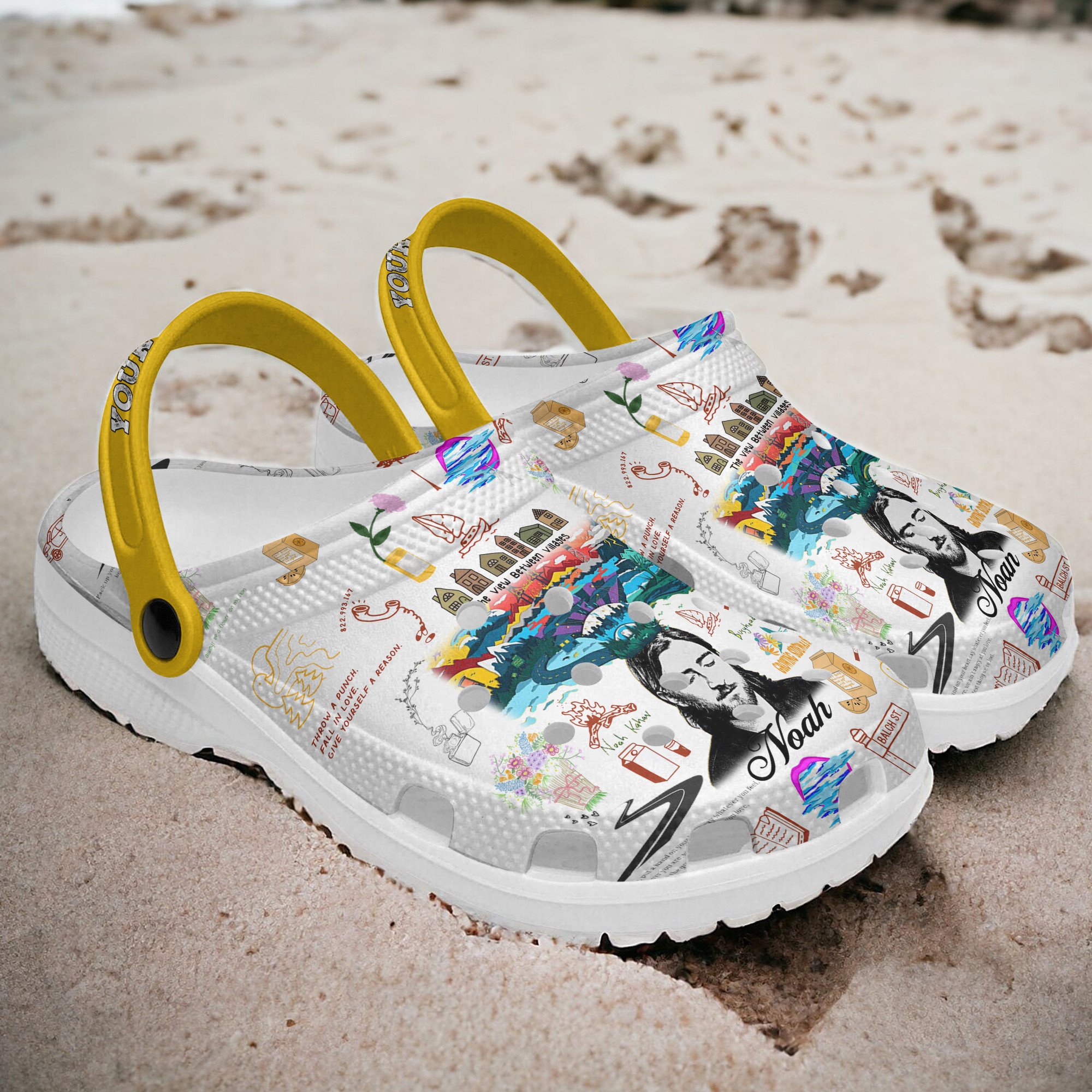 Merchidea Noah Kahan Music Crocs Crocband Clogs Shoes Comfortable For Men Women and Kids