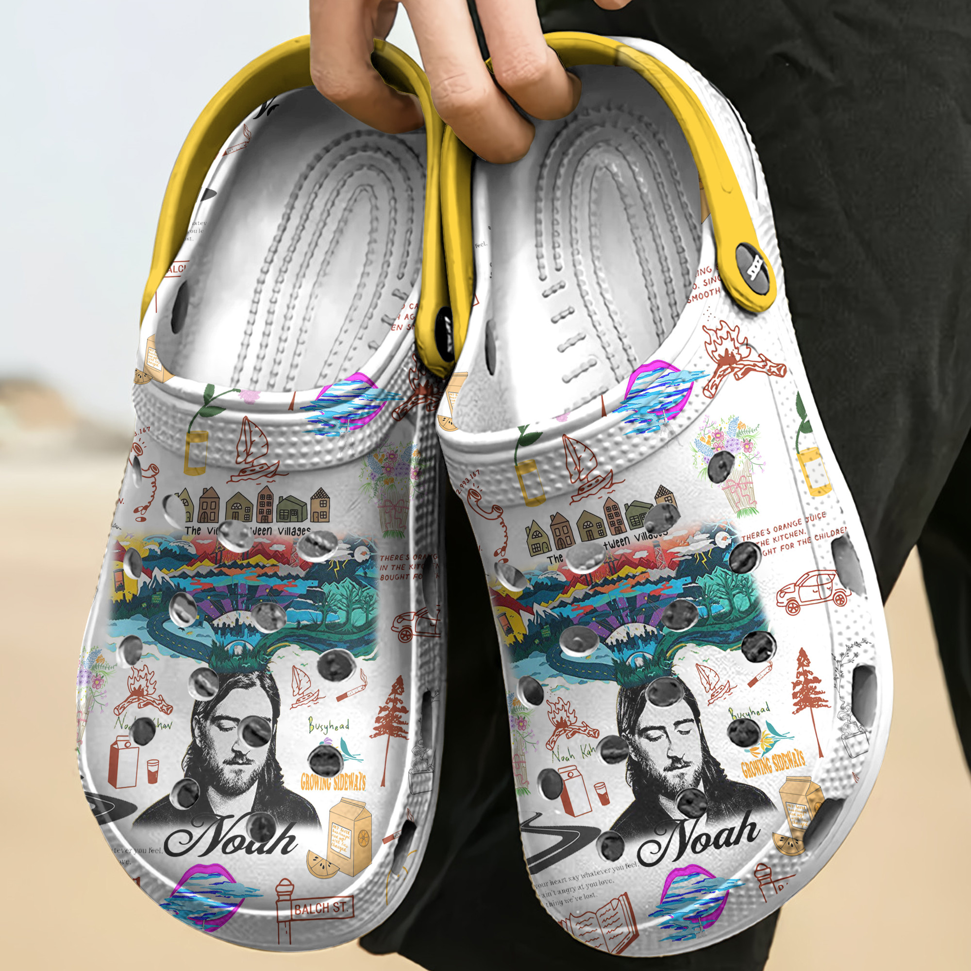 Merchidea Noah Kahan Music Crocs Crocband Clogs Shoes Comfortable For Men Women and Kids