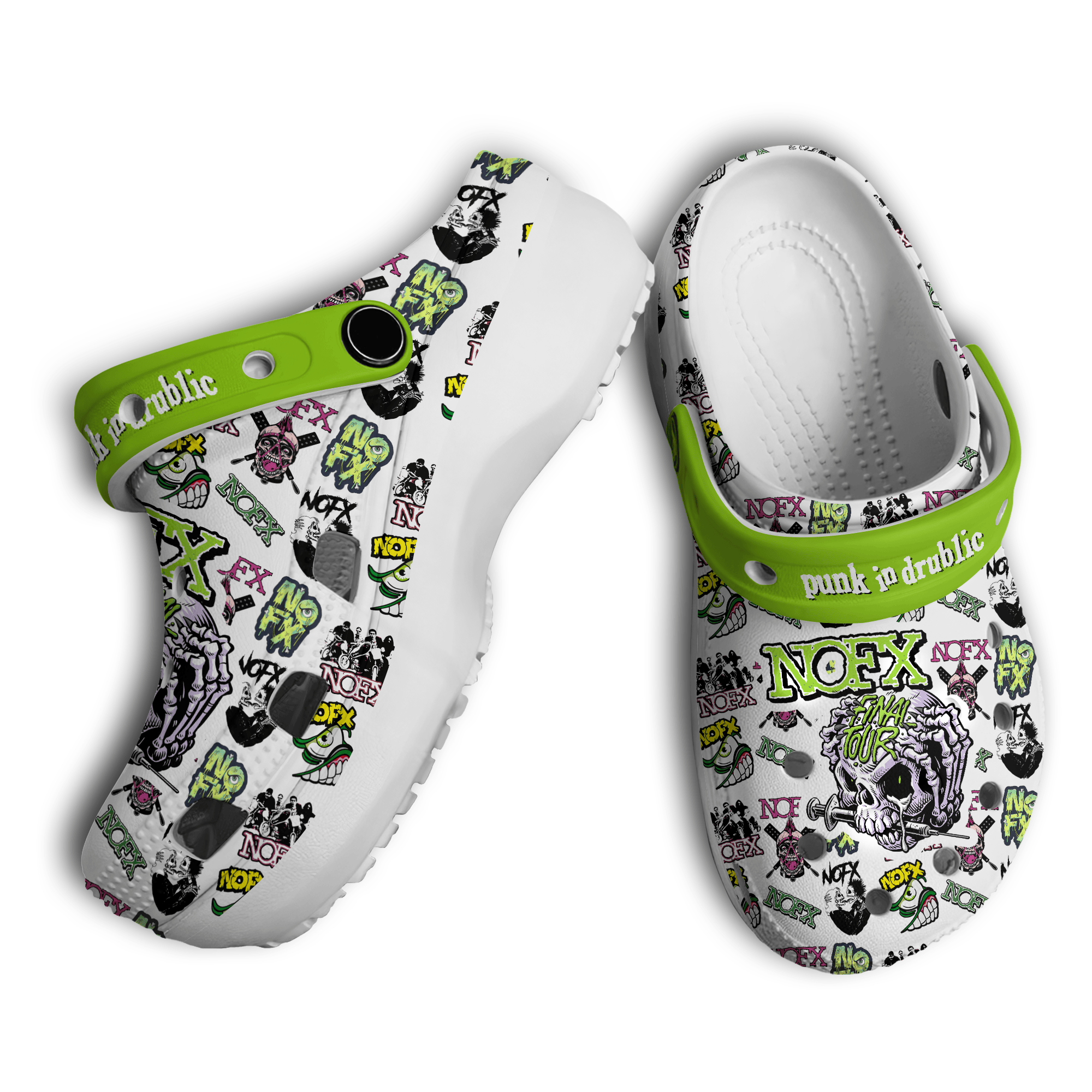 Merchidea NOFX Music Crocs Crocband Clogs Shoes Comfortable For Men Women and Kids