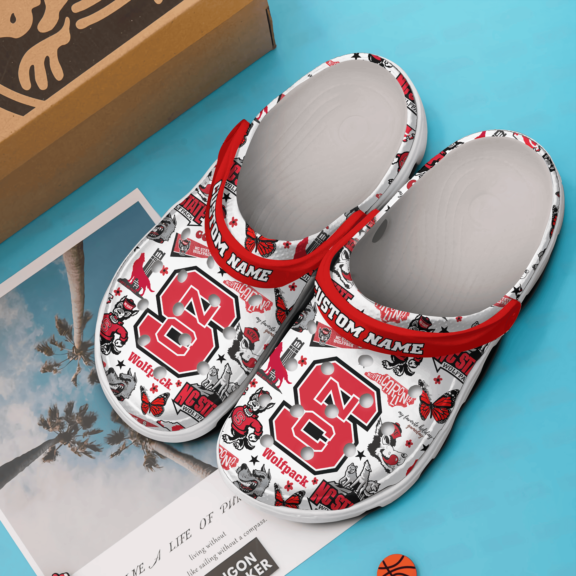 Merchidea North Carolina State University Crocs Crocband Clogs Shoes Comfortable For Men Women and Kids