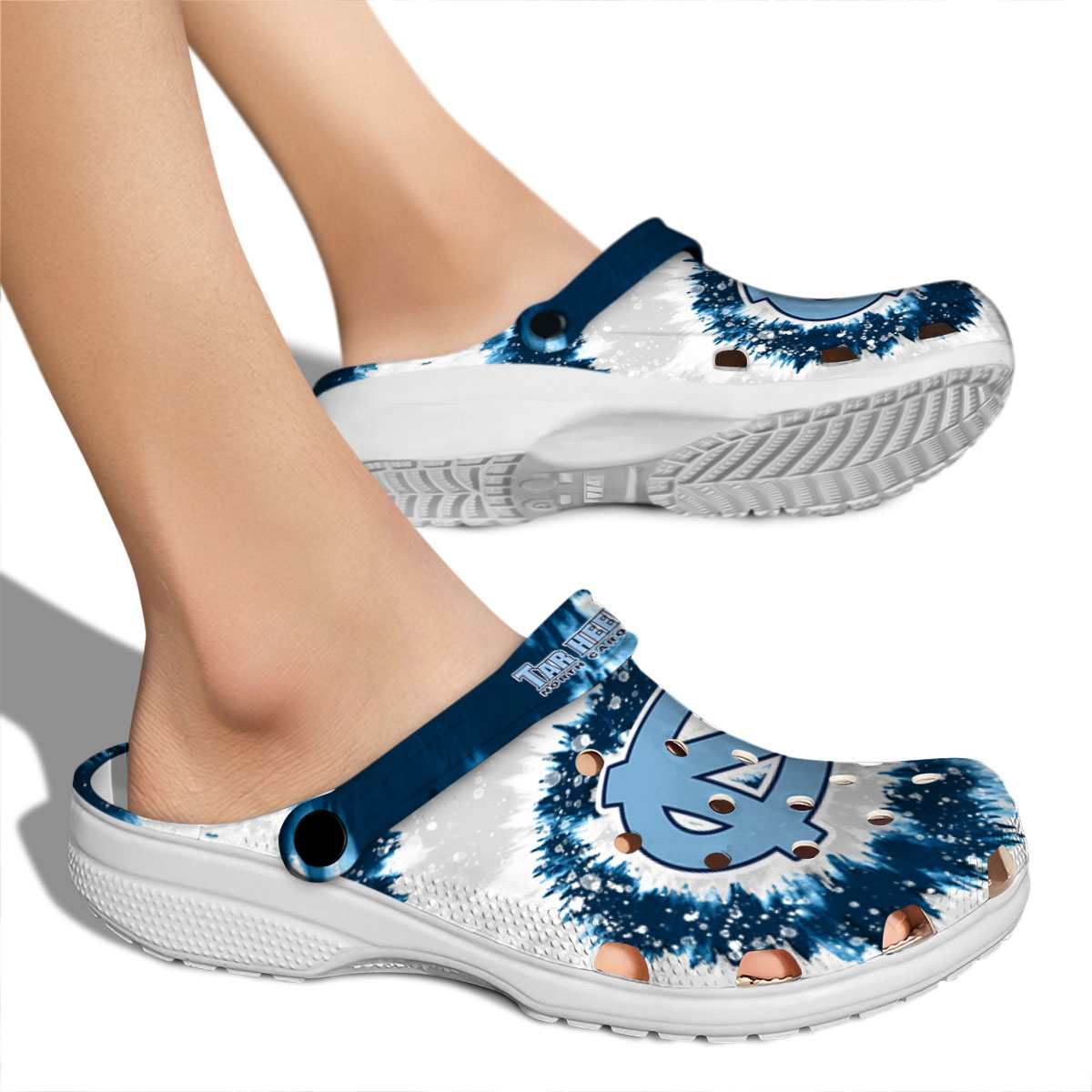 Merchidea North Carolina Tar Heels NCAA Sport Crocs Crocband Clogs Shoes Comfortable For Men Women and Kids