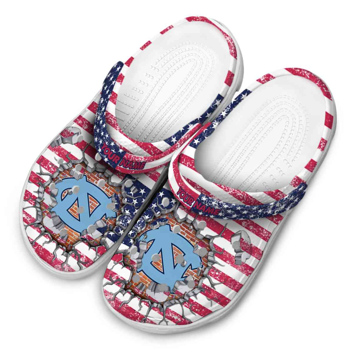 Merchidea North Carolina Tar Heels NCAA Sport Crocs Crocband Clogs Shoes Comfortable For Men Women and Kids