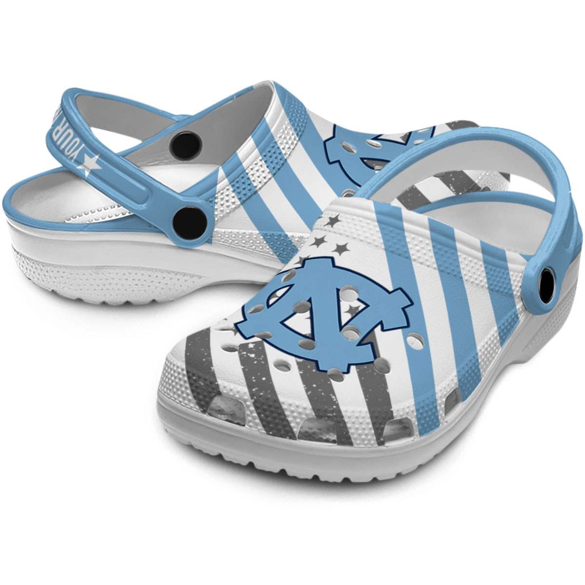 Merchidea North Carolina Tar Heels NCAA Sport Crocs Crocband Clogs Shoes Comfortable For Men Women and Kids