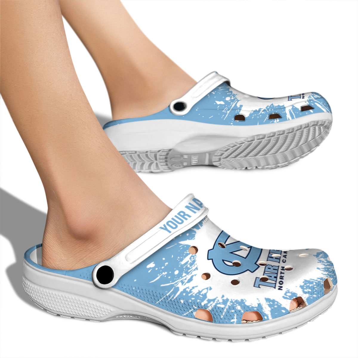 Merchidea North Carolina Tar Heels NCAA Sport Crocs Crocband Clogs Shoes Comfortable For Men Women and Kids