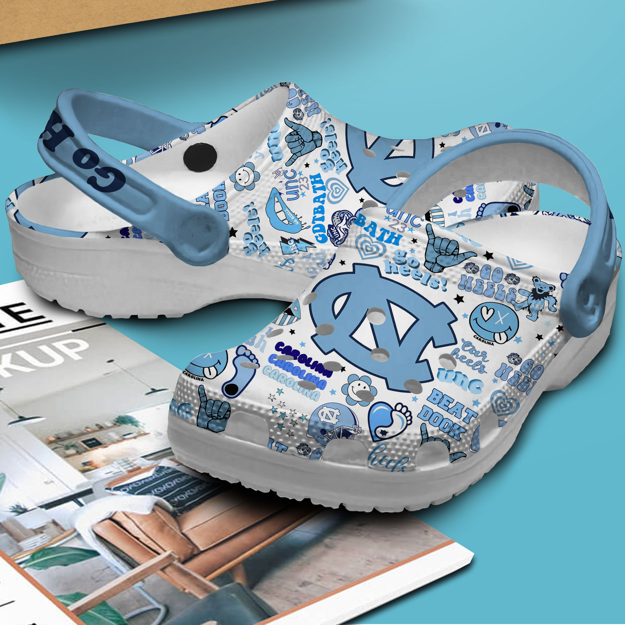 Merchidea North Carolina Tar Heels NCAA Sport Crocs Crocband Clogs Shoes Comfortable For Men Women and Kids