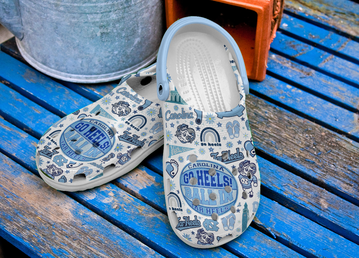 Merchidea North Carolina Tar Heels NCAA Sport Crocs Crocband Clogs Shoes Comfortable For Men Women and Kids