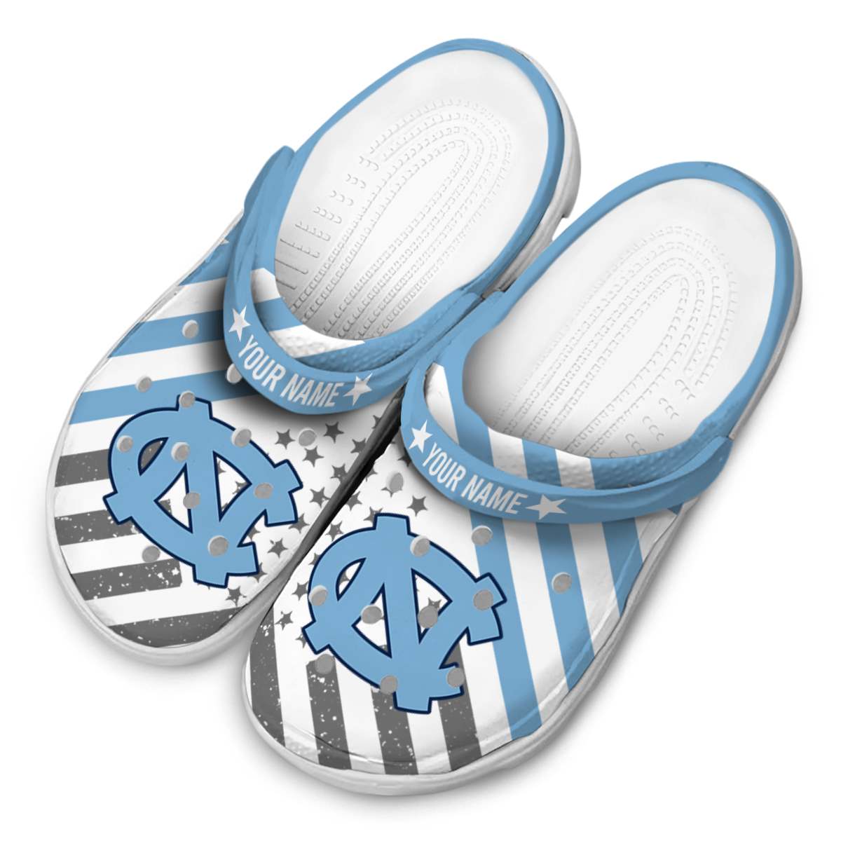 Merchidea North Carolina Tar Heels NCAA Sport Crocs Crocband Clogs Shoes Comfortable For Men Women and Kids