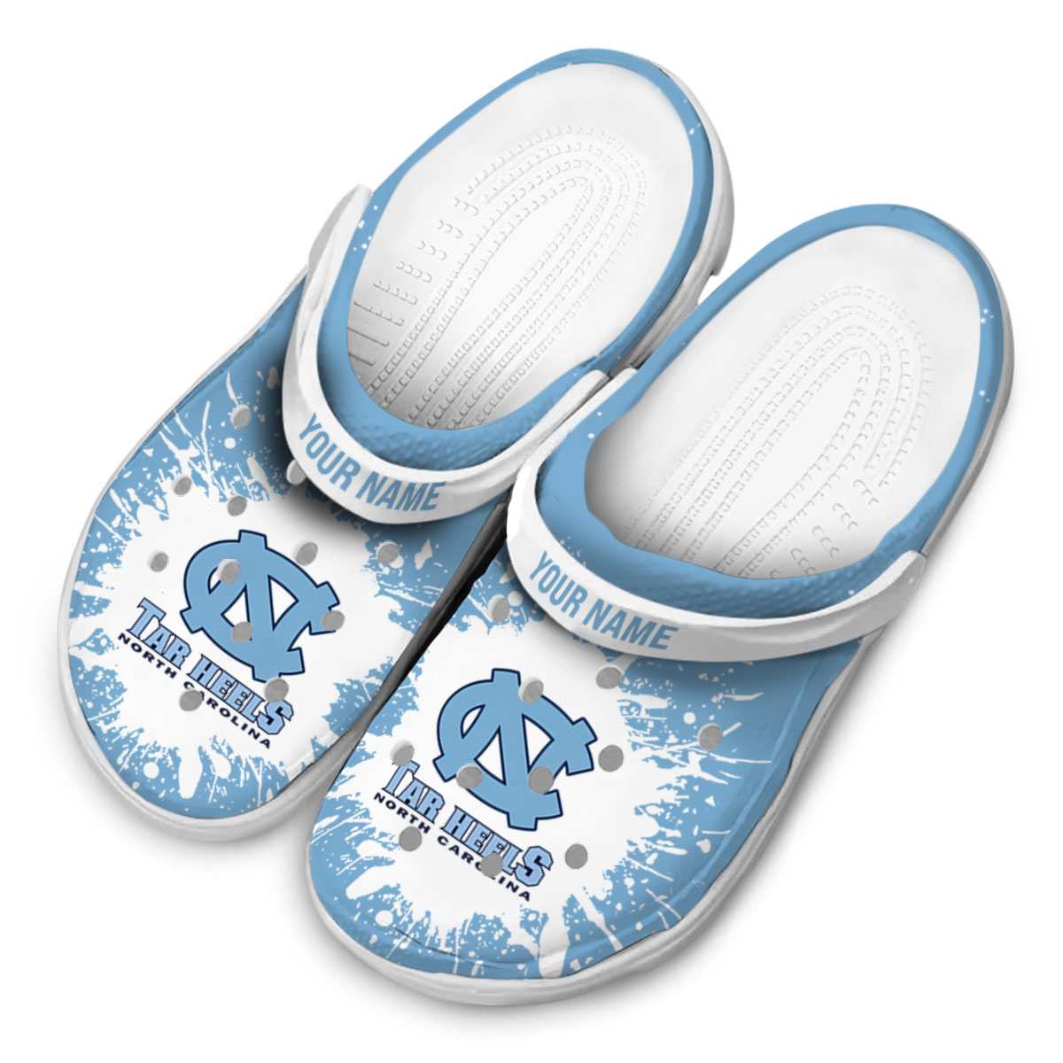 Merchidea North Carolina Tar Heels NCAA Sport Crocs Crocband Clogs Shoes Comfortable For Men Women and Kids