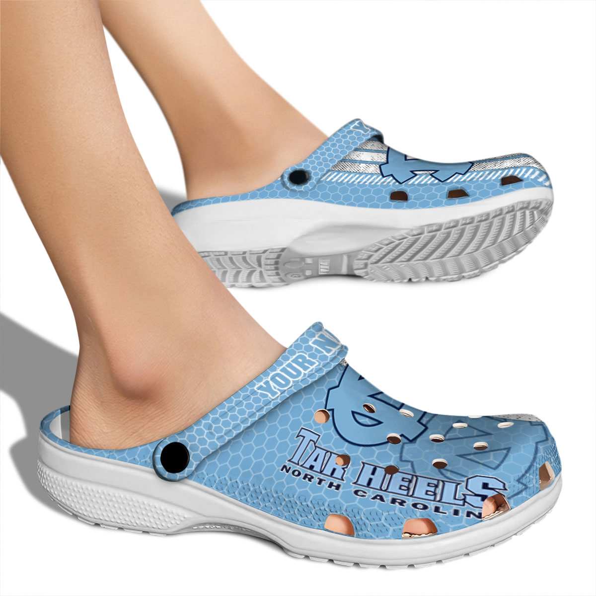Merchidea North Carolina Tar Heels NCAA Sport Crocs Crocband Clogs Shoes Comfortable For Men Women and Kids