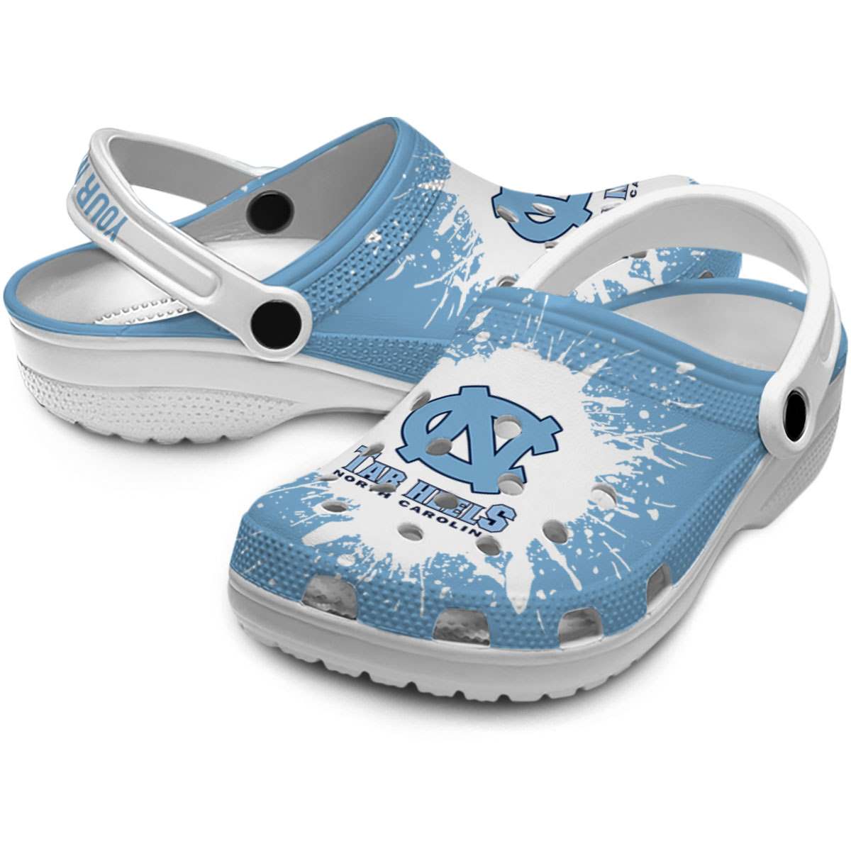 Merchidea North Carolina Tar Heels NCAA Sport Crocs Crocband Clogs Shoes Comfortable For Men Women and Kids